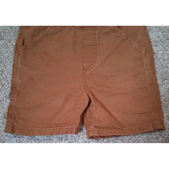 Carhartt Short Overalls Shortalls Brown Toddler 4T - Picture 5 of 11